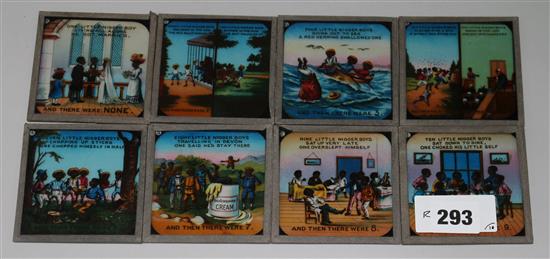 A set of ten magic lantern slides, Ten Little Nigger Boys